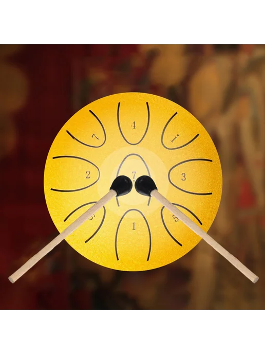 Духовой Steel Tongue Drum 9-нот для медитации, йоги, музыки, золотой, фото 3