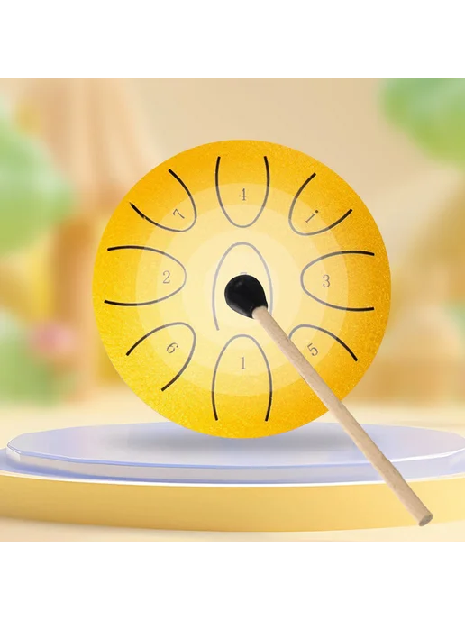Духовой Steel Tongue Drum 9-нот для медитации, йоги, музыки, золотой, фото 4