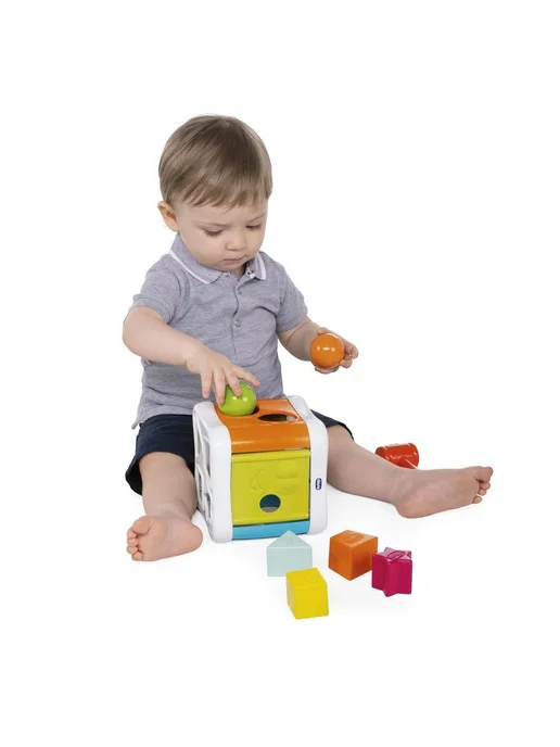 CHICCO Игрушка развивающая сортер Кубик 2 в 1 от 1 года, вариант, фото 3