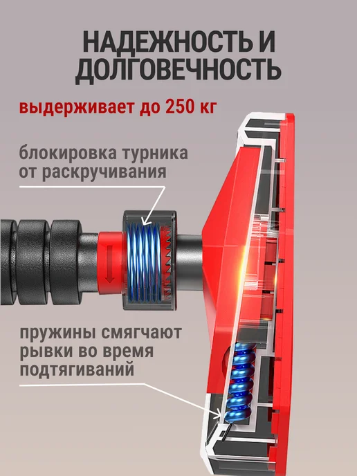 AMETIST Турник распорный раздвижной в дверной проем 95-135 см, черный, фото 5