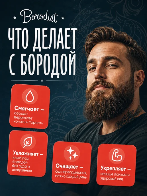 Borodist Шампунь для бороды бессульфатный, 100 мл, фото 2