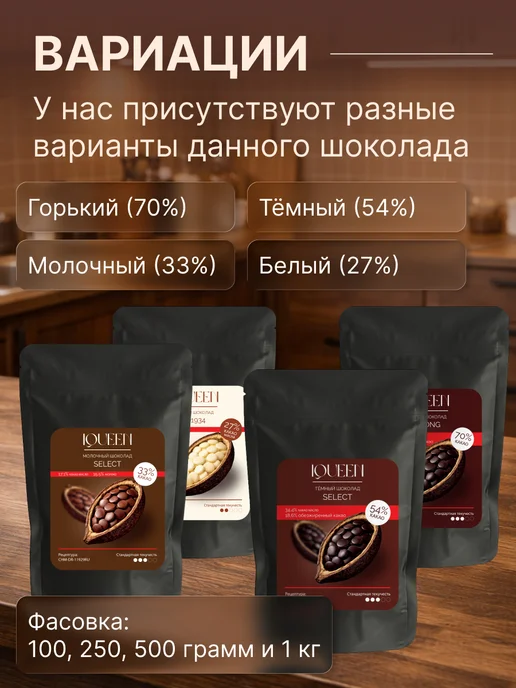 IQUEEN Шоколад кондитерский белый 27% в каплях 100 гр, 250 г, фото 5