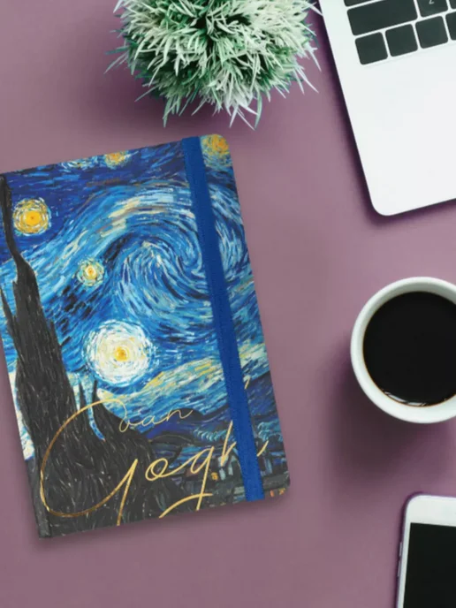 Brauberg Блокнот для записей А5 Van Gogh, голубой, фото 6
