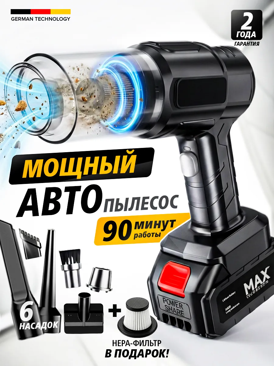 Пылесос для автомобиля беспроводной мощный