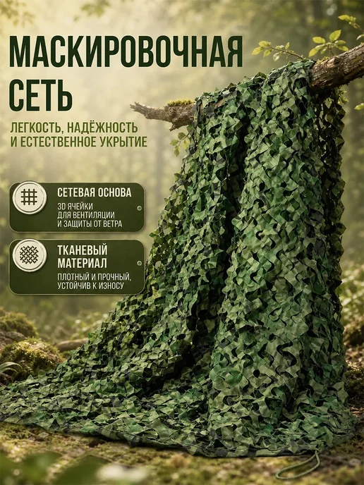 Vividorad Маскировочная сеть камуфляжная 2×10 метров, вариант, фото 7