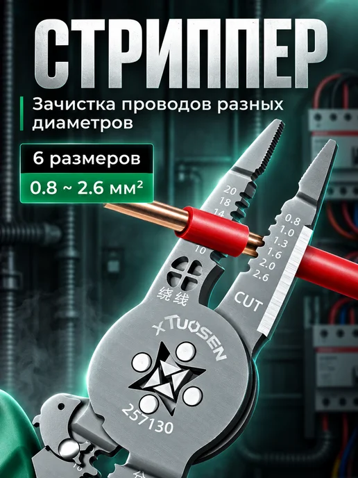 Стриппер кримпер для зачистки и обжима клемм и ншви, вариант, фото 2