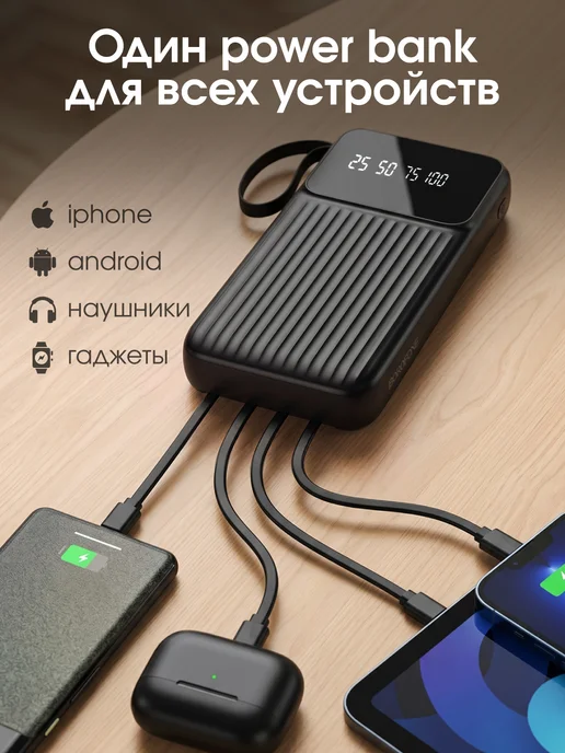 Borofone Внешний аккумулятор 20000 mAh Power Bank для телефона, 20000 мАч, фото 7