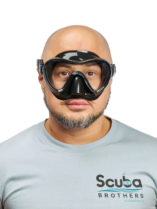 SCUBA BROTHERS Маска для плавания взрослая SB BLACK, черный, фото 3