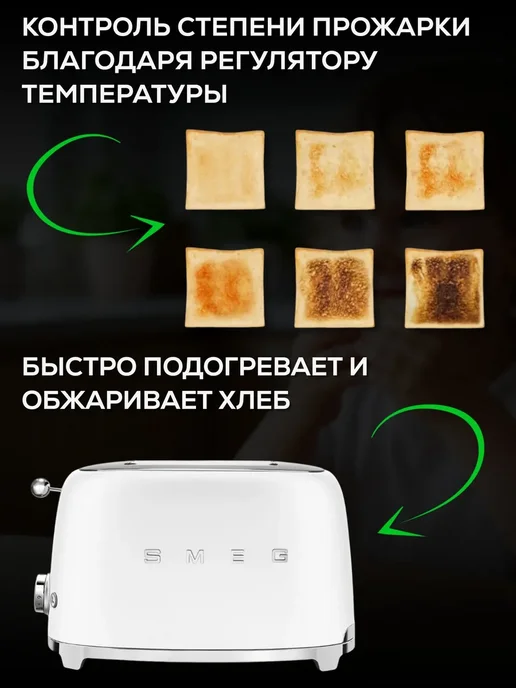 Тостер Smeg, белый, фото 2