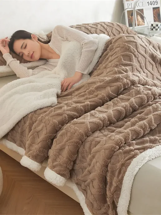 ikea-home Плед 200х220 на кровать и диван теплый зимний пушистый, 200x220, фото 3