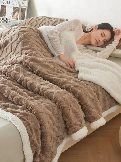 ikea-home Плед 200х220 на кровать и диван теплый зимний пушистый, 200x220, фото 4