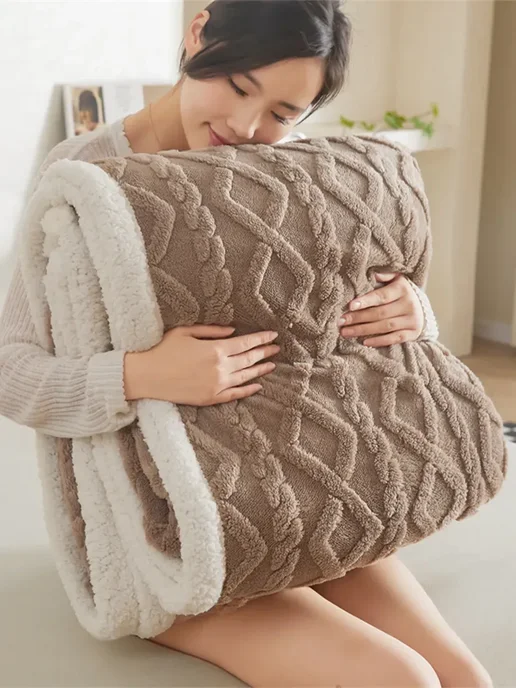 ikea-home Плед 200х220 на кровать и диван теплый зимний пушистый, 200x220, фото 5
