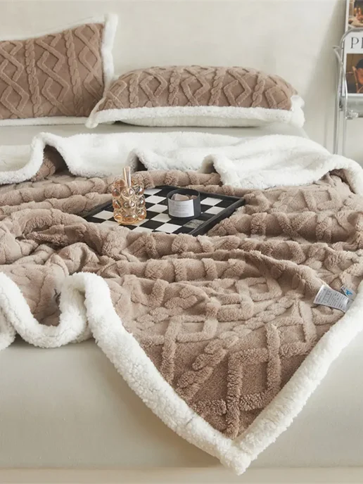 ikea-home Плед 200х220 на кровать и диван теплый зимний пушистый, 200x220, фото 8