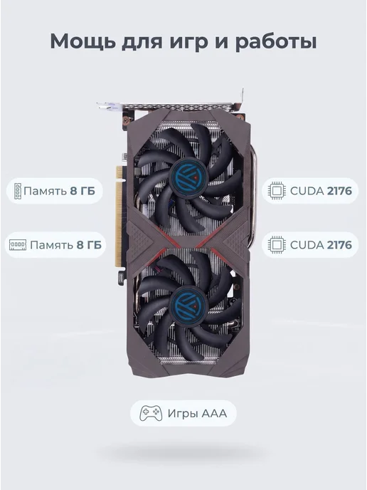 Видеокарта GeForce RTX 2060 SUPER 8GB для игр и ИИ, 8 ГБ, фото 5