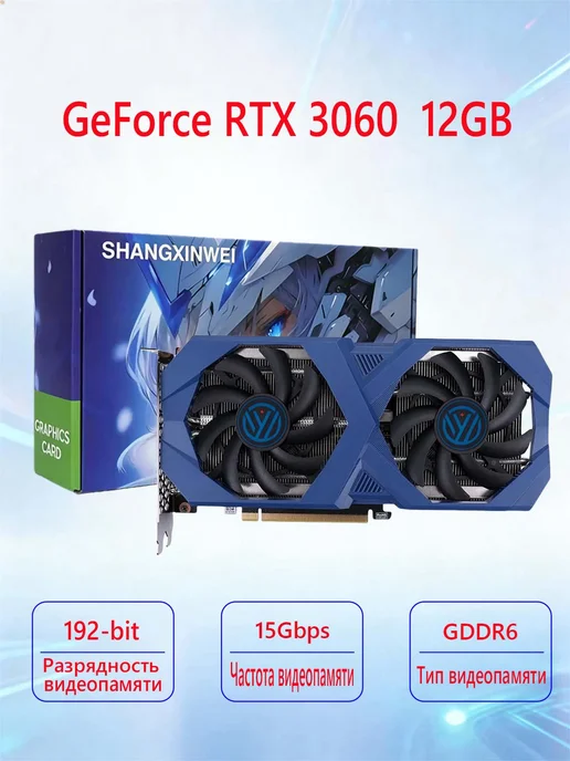 Видеокарта GeForce RTX 2060 SUPER 8GB для игр и ИИ, 12 ГБ