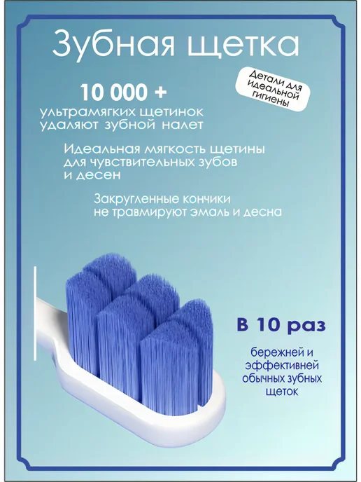 Монопучковая и мягкая зубные щетки набор 3 в 1, черный, фото 2