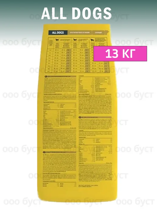 Сухой корм All Dogs Собакам для собак, курица, 13 кг, фото 2