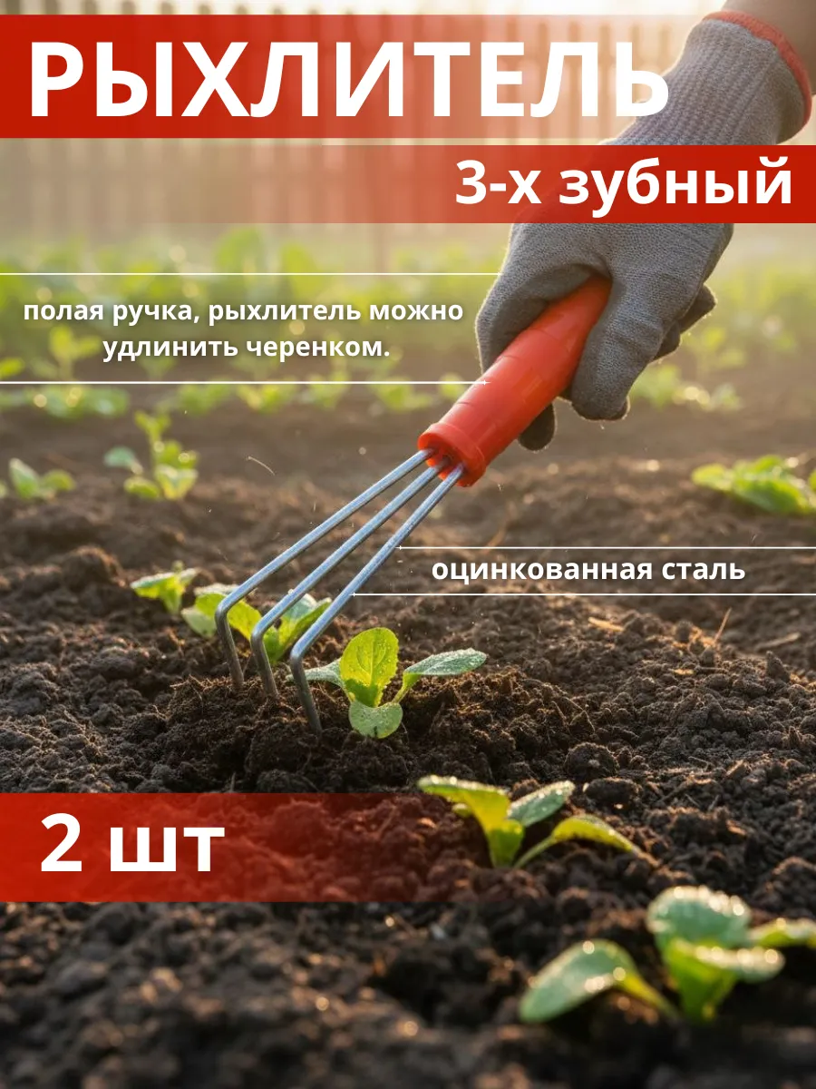 Рыхлитель тяпка садовая для почвы инструмент ручной