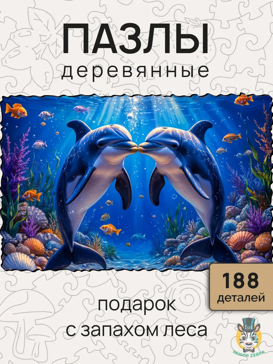 Пазлы для детей и взрослых Дельфины 188 деталей