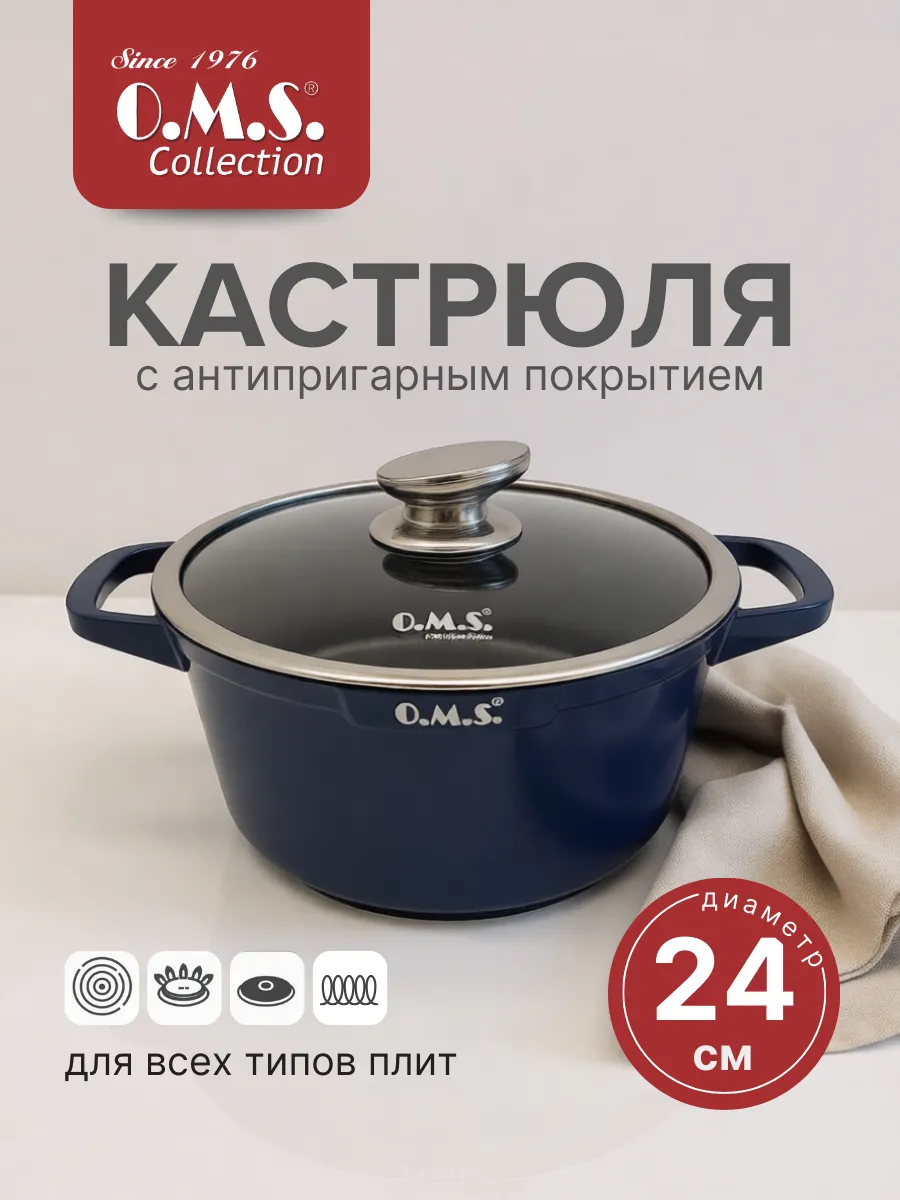 Кастрюля 24 см с антипригарным покрытием