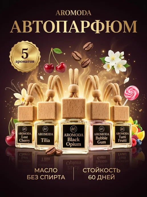 AROMODA Ароматизатор в машину набор автопарфюм 5 ароматов, вариант