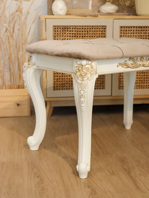 Пуф-банкетка с пуговицами для прихожей гостиной кухне, желтый, фото 6
