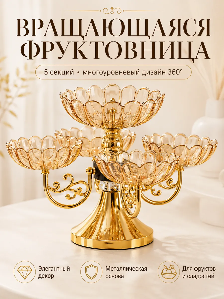 Вращающаяся решетчатая тарелка для фруктов