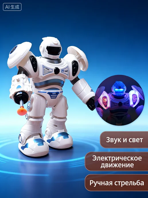 Музыкальная игрушка интерактивный робот GRAVITONE МИКС, синий