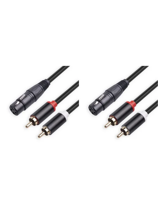XLR Female — 2xRCA Male аудиокабель 3м антишок, 3 м