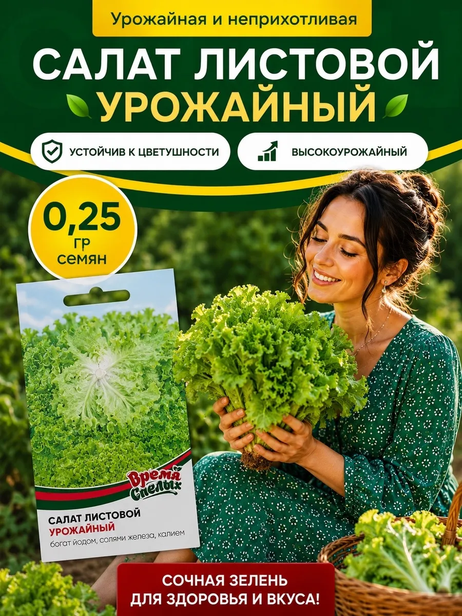 Семена Салата Урожайный листового для открытого грунта