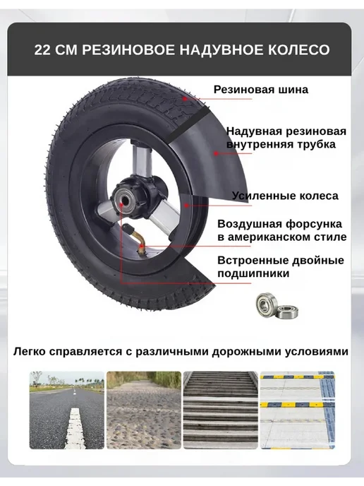 Сумка-тележка хозяйственная на колесах, серый, фото 5