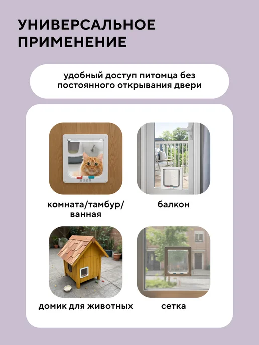 Conflate Дверца для кошки на дверь 25х28 см, вариант, фото 8
