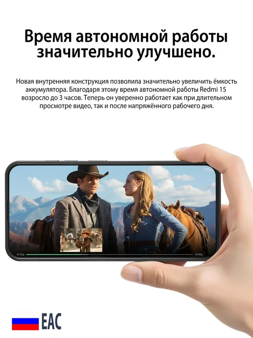 Смартфон LU Redmi 15 8/8 ГБ, черный, фото 8