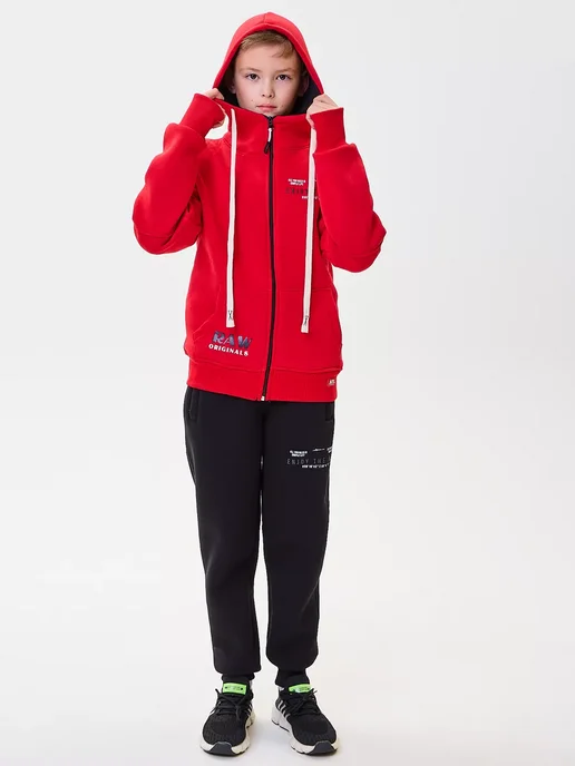 CSZ SHOP Спортивный костюм с начесом, красный, фото 2