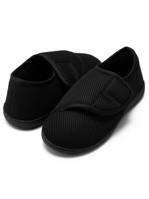 Унисекс диабетические кроссовки на липучке, неск slip, XL, черный, фото 4