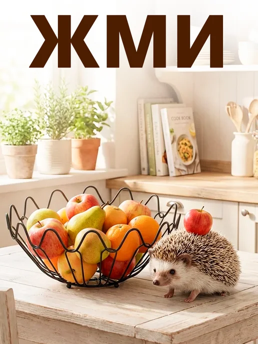GT Фруктовница металлическая 25 см, черный, фото 3