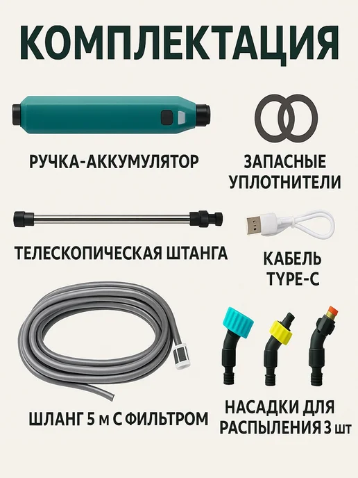 MIXNICE Опрыскиватель аккумуляторный садовый без емкости, 3 шт, фото 4