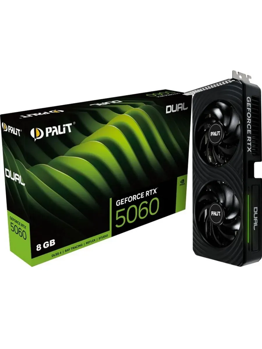 Видеокарта GeForce RTX 5060 Dual 8GB GDDR7 Palit 758095982 купить в интернет‑магазине Wildberries