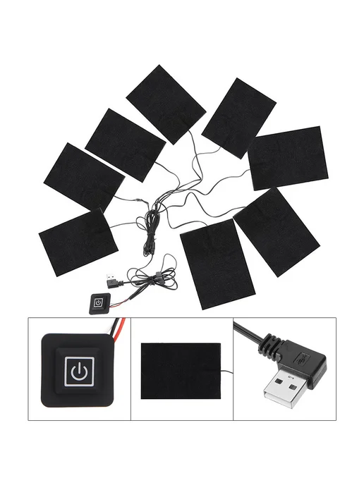 Теплые нагревающие платки для одежды USB 3 уровня, вариант, фото 7