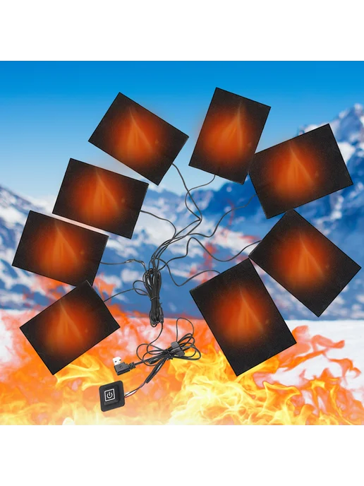 Теплые нагревающие платки для одежды USB 3 уровня, вариант, фото 8