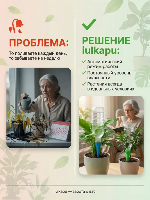 iulkapu Автополив для комнатных растений, капельный полив 3 шт, синий, фото 7
