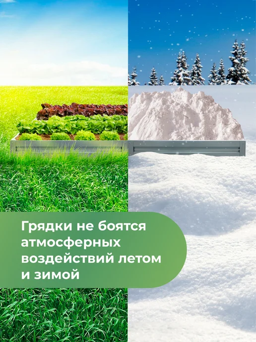 По Уму Грядка оцинкованная для сада и огорода, 1,0х1,0 высота 20 см, 0.7x0.7, фото 5
