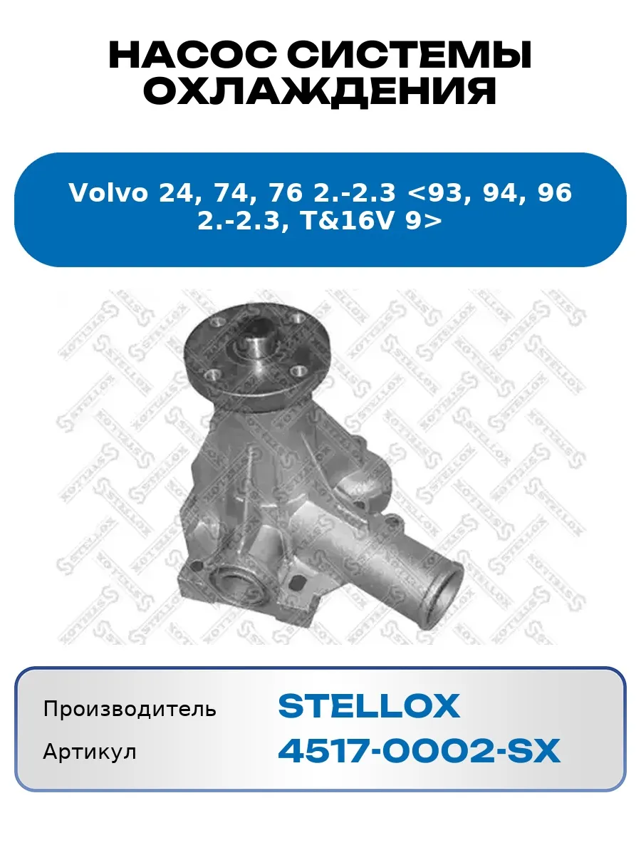 Насос системы охлаждения Volvo 24, 74, 76 2.-2.3 <93, 94