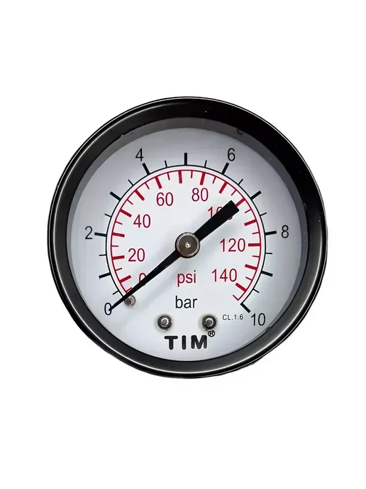 Манометр аксиальный TIM, корпус 50 мм, диапазон 0-10 бар, подключение 1/4 Y-50T-10, вариант, фото 2