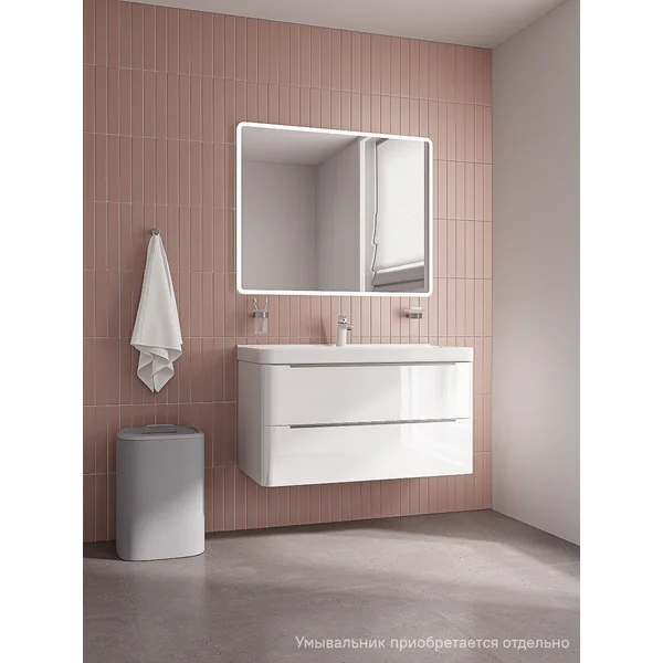 Фото товара на маркетплейсе wildberries Тумба для ванной подвесная, 100 см, без раковины