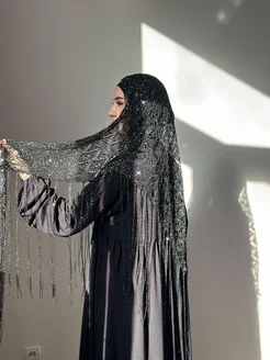 Modest Glow Готовый хиджаб шаль с бахромой