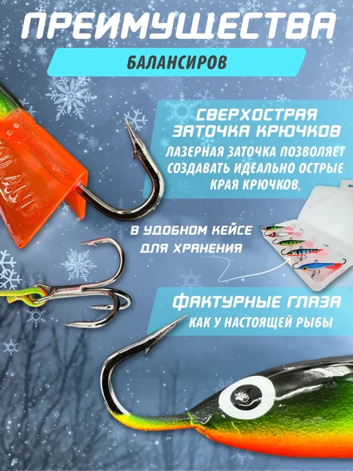 ПЛАНЕТА РЫБАЛКИ Балансиры зимние для рыбалки, голубой, фото 2