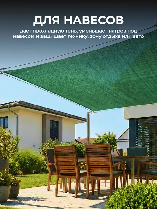 ЧЗМ Сетка затеняющая 80% садовая для парников от солнца 4х6м, 4x6 м, фото 4