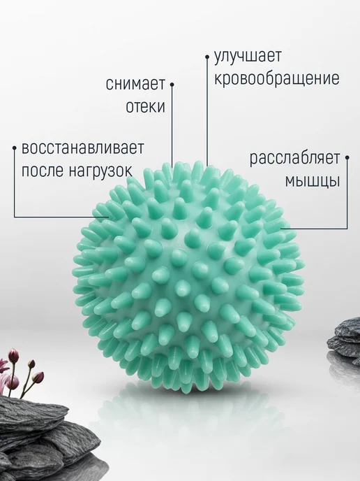 FlexMe.pro Мяч массажный средней жесткости с шипами 8 см, голубой, фото 2