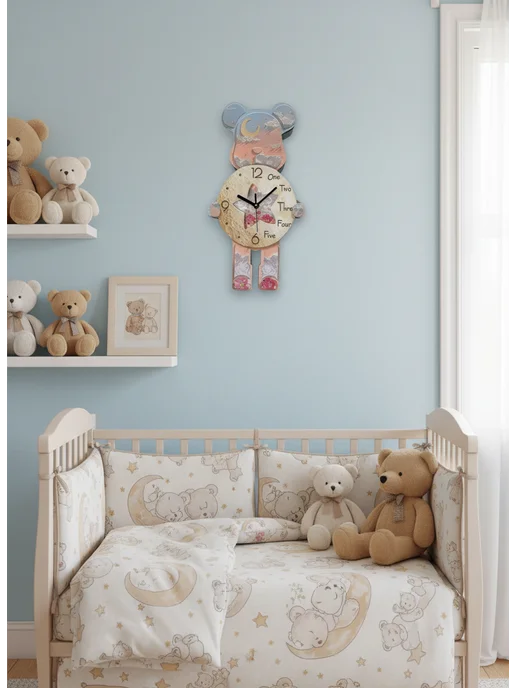 DZiVA Часы настенные "Сказочный медвежонок" 21х40 см, 21x40 см, фото 5
